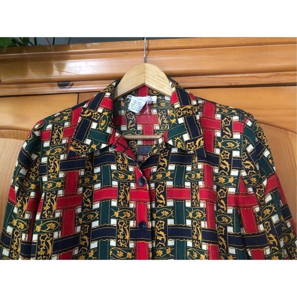 Talbots 100% Silk Vintage Retro Top Blouse Women SZ10 - Picture 3 of 9